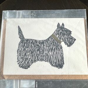 ❤️FINAL❤️Anthropologie Cream and Black Dog Card